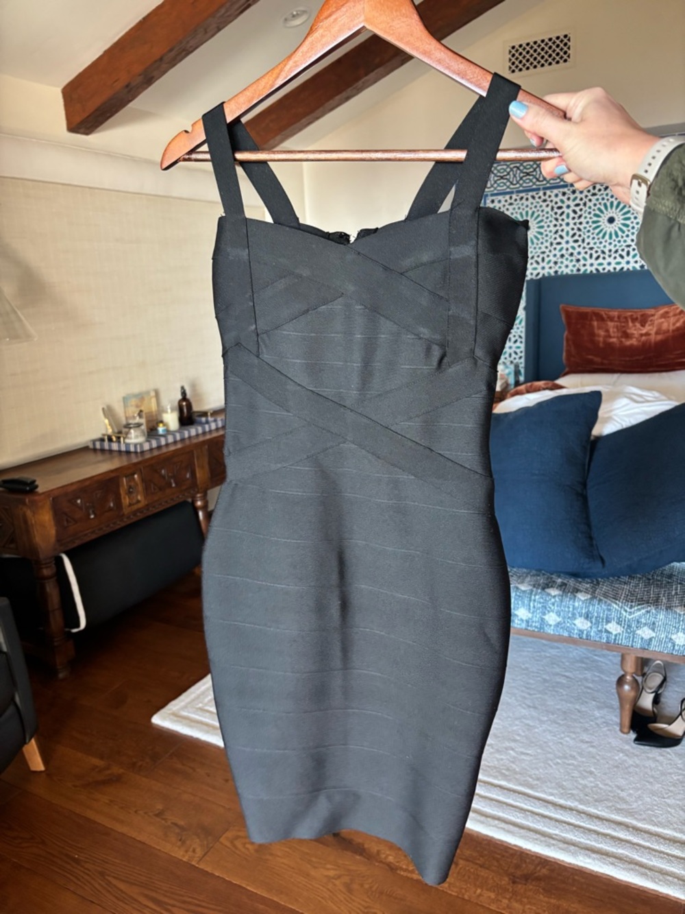 Black Strappy Bodycon Dress